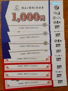 一風堂 株主優待券 8,000円分　力の素ホールディングス 株主優待券 一風堂・名島亭(力の源ホールディングス) 株主優待拡充変更〜ラーメン
