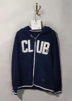ジップアップパーカー ネイビー / ロゴデザイン