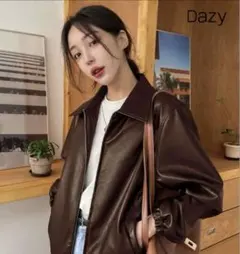 shein dazy スラントポケット　PU レザージャケット　XL