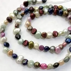 cs400/SALE！淡水パール◇マルチカラー　ミニバロック形1連