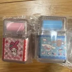 サンリオ ガチャ ローラー付き消しゴム風キーホルダー　マイメロ・シナモロール