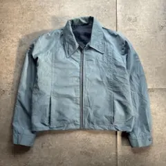 古着　90s ワーク　ジャケット　短丈　スウィングトップ　背面　プリント