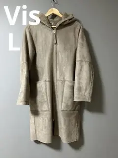 【VIS】フード付ボア・ムートンリバーシブルコート