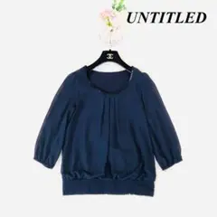アンタイトル　UNTITLED スパンコール　シフォンブラウス　ネイビー　2