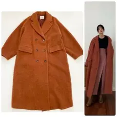 CLANE DOUBLE WOOL LONG COAT シャギー オレンジのサムネイル