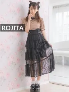 k0705 ROJITA ランダムフレアロングスカート ブラック 地雷系 などのサムネイル
