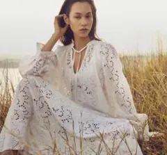 H&M イギリス刺繍ロングワンピース　マキシワンピース