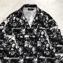 FUXURY オープンカラーシャツ ロングスリーブ 総柄 イエスキリスト