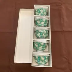湯飲み5個セット 陶器 花柄