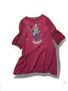 美品　トクコプルミエヴォル ワンピース　ニット　セーター　チュニック　刺繍　花