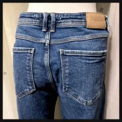 ‪꒰ZARA꒱‬フリンジ タイトストレートデニム パンツ ジーンズ ジーパン