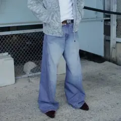 NVRFRGT 3D TWISTED WIDE LEG JEANS