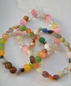 ハンドメイドブレスレット　パワーストーン天然石　3本セット　匿名配送　まとめ売り