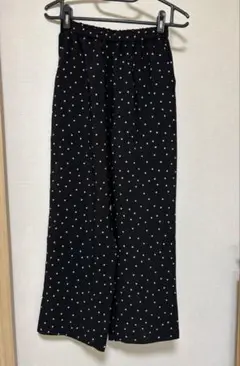 ルノンキュール ドット柄ワイドパンツ フリーサイズ