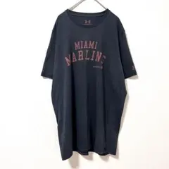 ◉UNDER ARMOUR　クルーネックロゴプリントTシャツ　半袖　黒　XL
