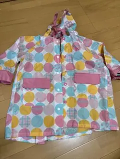 ベビーレインコート 水玉模様 フード付き