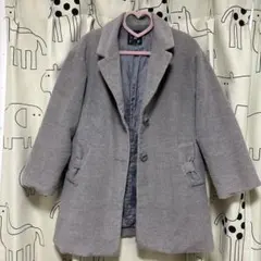 レディース　グレー　コート　リボン　長袖