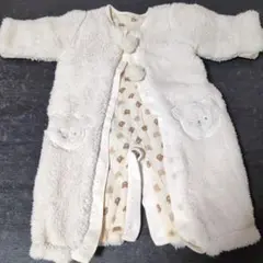 フリース クマ刺繍ロンパース 50～70cm