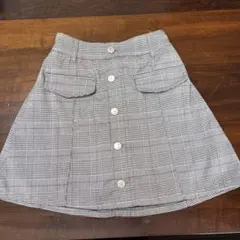 ピンクラテ　チェック柄ミニスカート 150センチ