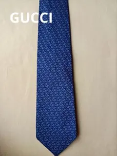 GUCCI ネイビー シルクネクタイ GGパターン