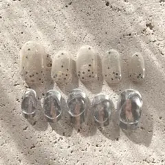 ネイルチップ(size:14348)星 シルバー ぷっくり キラキラ ニュアンス