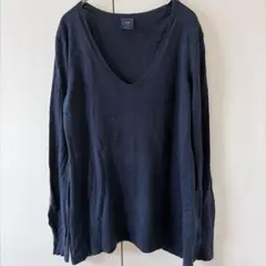 GAP Vネック 長袖ニット ネイビー 紺色 レディース ギャップ 古着 M