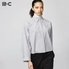 【当日発送】UNIQLO C コットンコクーンシャツ/ストライプ