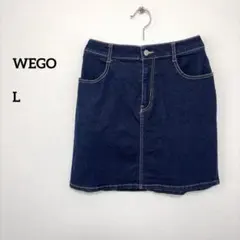 WEGO 濃紺デニムミニスカート L ストレッチ有 d676