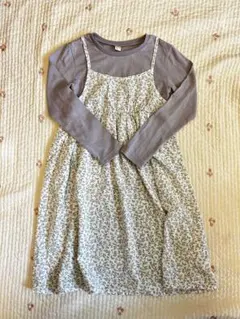 アプレレクール　花柄ワンピース 薄紫色 120cm