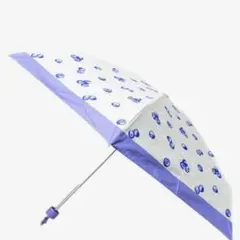 COACH 折りたたみ傘 99% UV保護 ホワイト/パープル