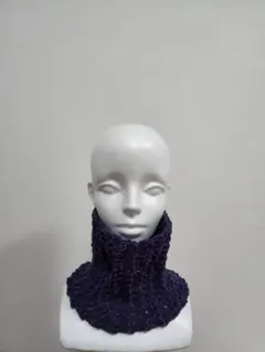 紫色のファー風ネックウォーマー