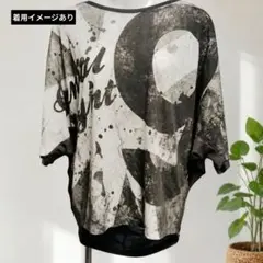 ユニセックス ビッグプリント ドルマン カットソー オーバーサイズ Y2Kのサムネイル