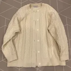 PAGEBOY アイボリー ケーブルニットカーディガン