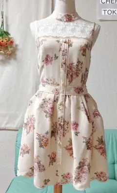 【限定❤︎】LIZLISA お嬢様  ハイネック 花柄 透け感 ワンピース