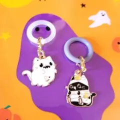 ハロウィンにゃんこアンブレラマーカー2点セット 傘めじるしチャーム 猫ちゃん