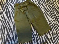 オリーブグリーン リボン付きパンツ