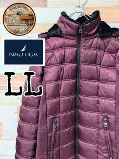 【人気】NAUTICA　中綿ジャケット　フード付き　フェイクファー　萌え袖