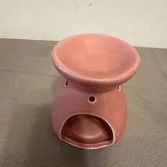 陶器製 アロマポット ピンク 花柄