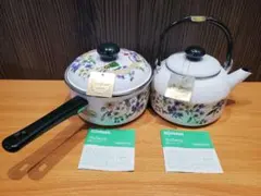 未使用　ソースパン・ケトルセット　　ホーローのサムネイル