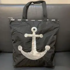 レスポートサック　スパンコール付きバッグ　ブラック