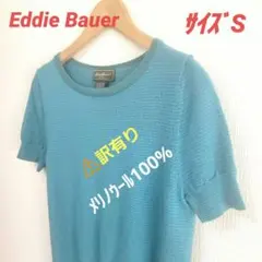 ⚠️訳有り☆Eddie Bauer☆サイズS☆メリノウール100%☆半袖ニット