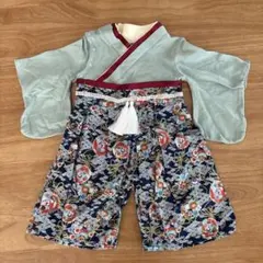 お値下げ中！水色着物ロンパース ベビー服 70〜80サイズ