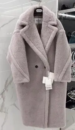 MaxMara ライトグレーファーコート XS