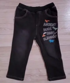 KLÄDSKÅP 恐竜刺繍パンツ ブラック