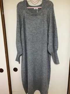 あけおめSALE‼️大きいサイズ　グレー ニットワンピース 長袖 オーバーサイズ