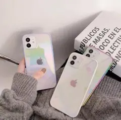 ☆オーロラケース☆iPhone13ケース ホログラム サイドカラー マルチ
