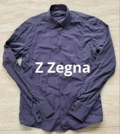 Z Zegna ストライプ柄 長袖シャツ ネイビー 39 15.5のサムネイル