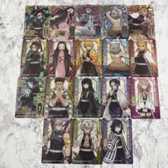 鬼滅の刃 ステンドグラスカード 18枚セット セミコンプリート 箔押し レア
