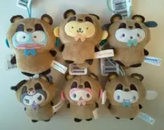 サンリオ　どうぶつ着ぐるみマスコット　たぬき編　コンプリート　６種類☆