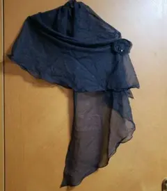 UNTITLED ストール ブラック×シルバードット